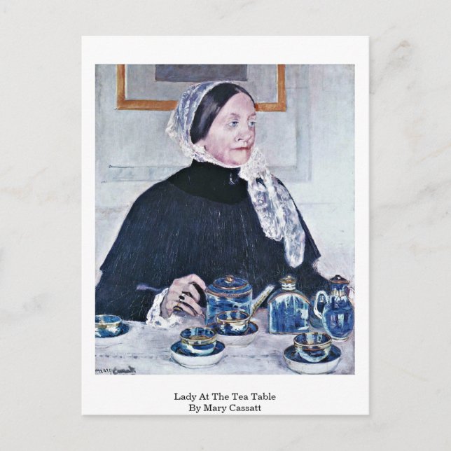 Lady At The Tea Table By Mary Cassatt Postcard (Front)