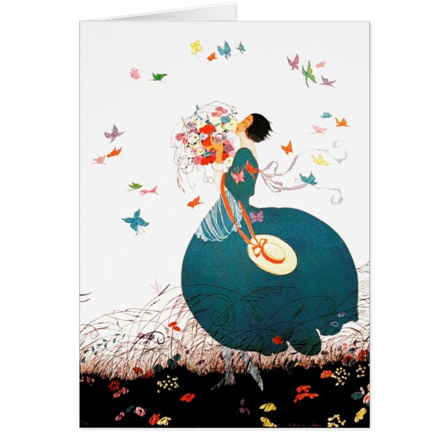 LADY AVEC BOUQUET FLEURIER ET BOUTTERFLITS (Devant)