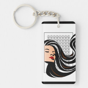 Lady avec cheveux gonflable Keychian personnalisab