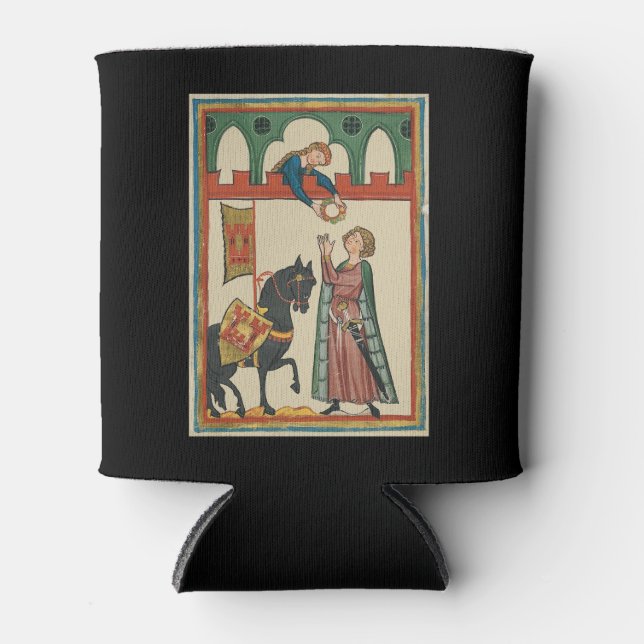 Lady Awarding Knight A Garland, 14th Century Can Cooler (Front)