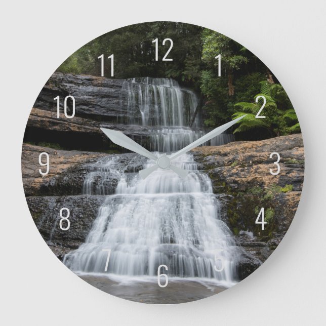 Lady Barron Falls Tasmania Waterfall Large Clock (Front)