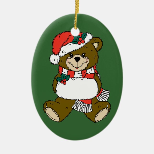 Lady Bear Ceramic Ornament (Front)