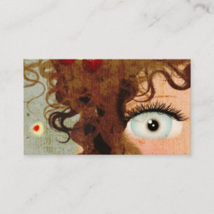 Lady Beautiful Eye Hair Grunge Business Card