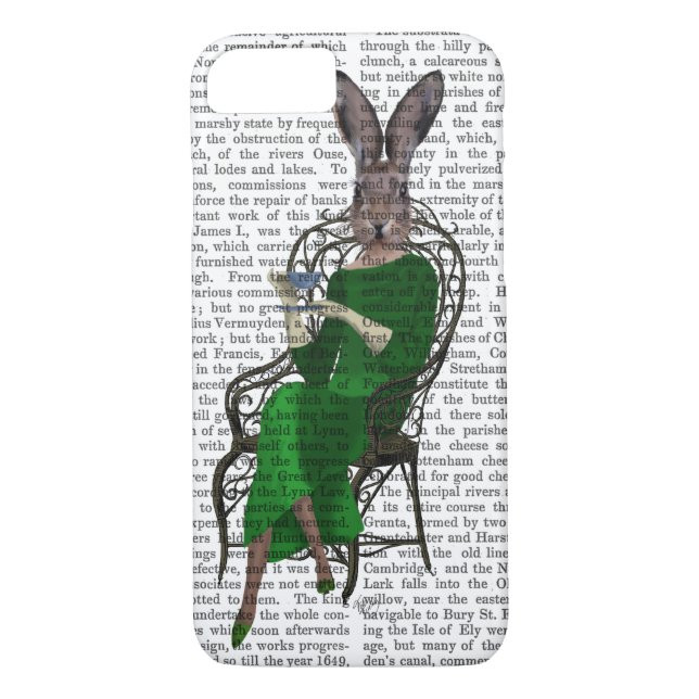 Lady Bella Rabbit Taking Tea 2 Case-Mate iPhone Case (Back)