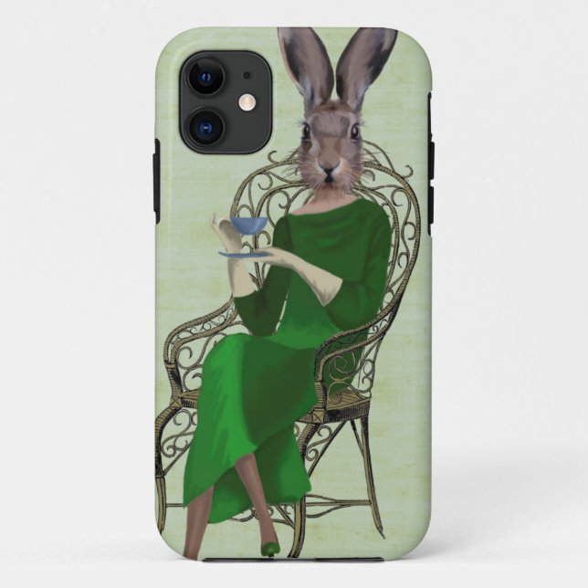 Lady Bella Rabbit Taking Tea 3 Case-Mate iPhone Case (Back)