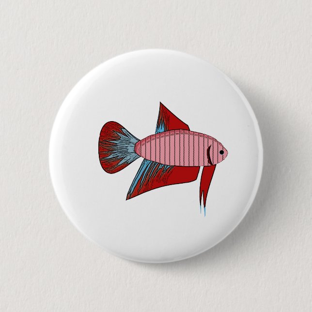 Lady Betta - Veiltail 2 Inch Round Button (Front)