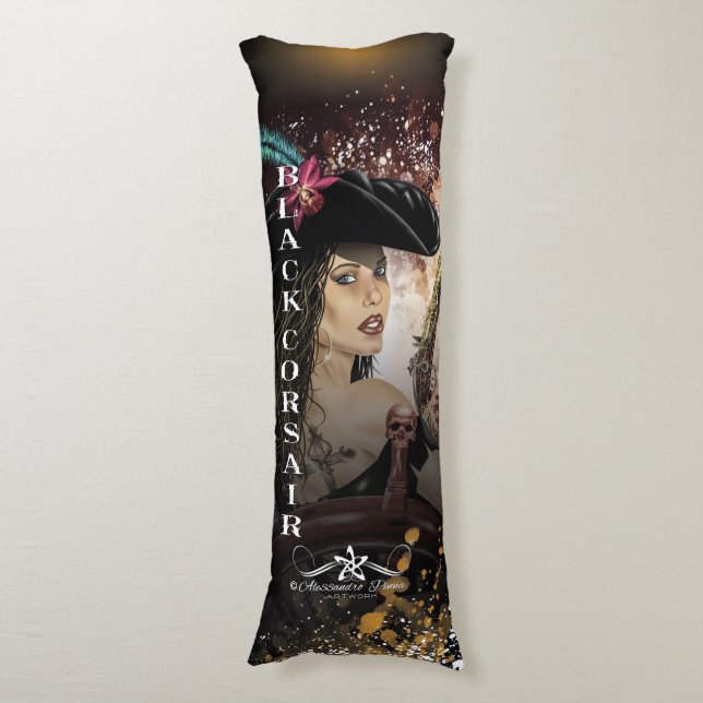 Lady Black Corsair Body Pillow (Front Vertical)