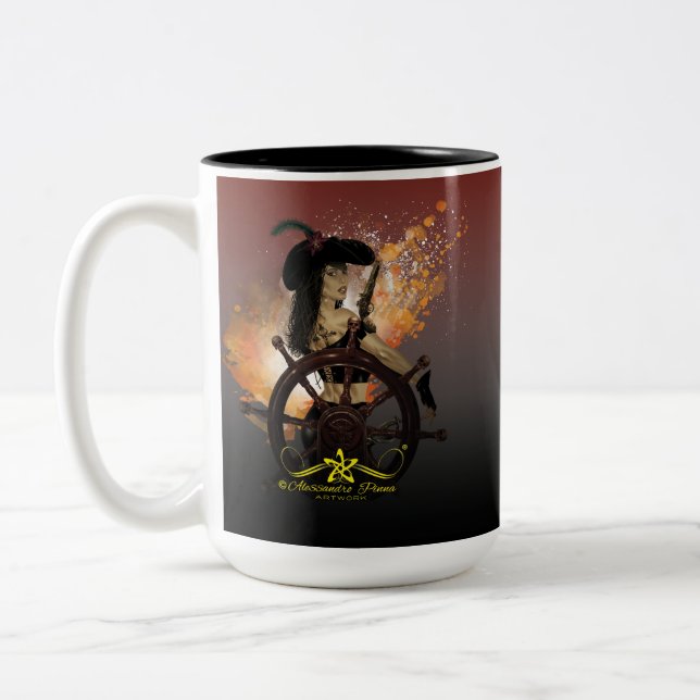 Lady Black Corsair Two-Tone Coffee Mug (Left)