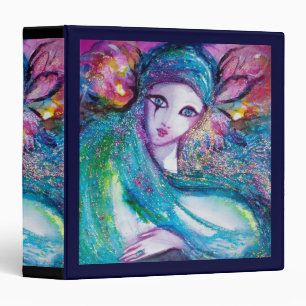 LADY BLUE MASK Venetian Masquerade Binder