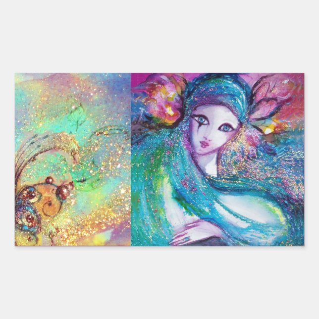 LADY BLUE MASK Venetian Masquerade Masks Sticker (Front)