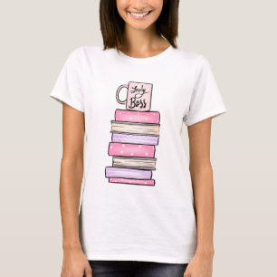Lady Boss Books and Mug T-Shirt