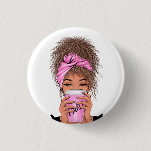 Lady Boss Life, Boss Babe Woman Bangle Bracelet 1 Inch Round Button