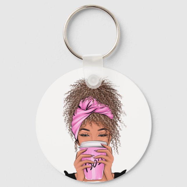 Lady Boss Life, Boss Babe Woman Bangle Bracelet Bu Keychain (Front)