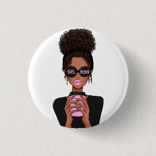 Lady Boss Life, Boss Babe Woman, Girl Boss Stone C 1 Inch Round Button