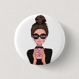 Lady Boss Life, Boss Babe Woman, Girl Boss T-Shirt 1 Inch Round Button