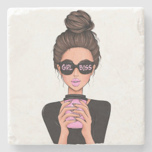 Lady Boss Life, Boss Babe Woman, Girl Boss T-Shirt Stone Coaster