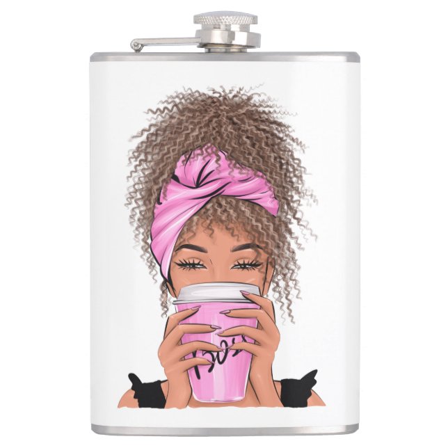 Lady Boss Life, Boss Babe Woman T-Shirt Grocery Ba Hip Flask (Front)