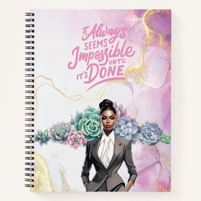 Lady Boss Motivational business empowerment  Notebook (Front)