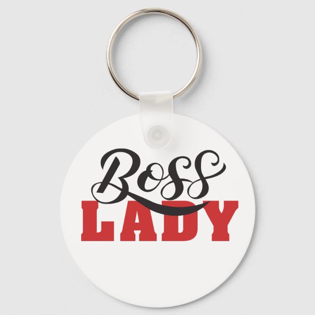 Lady Boss – Strong Confident Woman Design Keychain (Front)