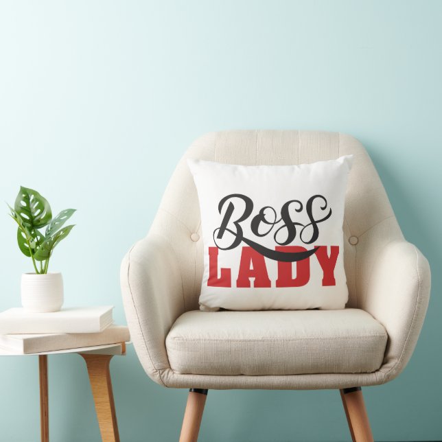 Lady Boss – Strong Confident Woman Design Throw Pillow (Chair)