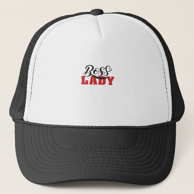 Lady Boss – Strong Confident Woman Design Trucker Hat (Front)