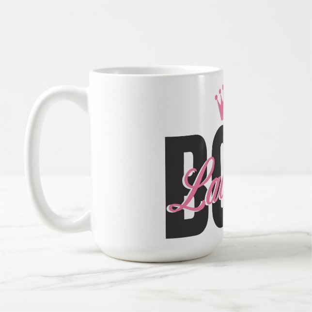 Lady Boss Typography art  Coffee Mug (Left)
