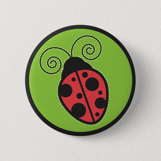 Lady Bug 2 Inch Round Button (Front)