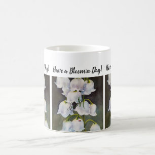 Lady Bug and Lily of the Valley Watercolor Flower Coffee Mug