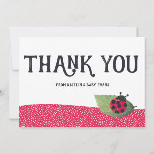 Lady Bug Baby Shower Thank You Card