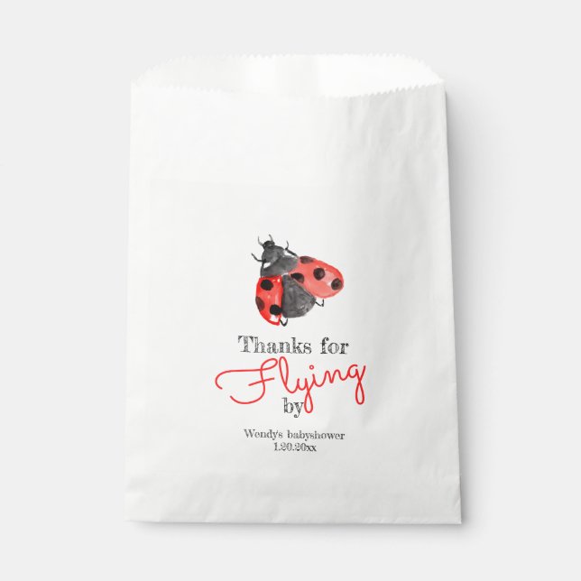 Lady bug birthday party favour bag (Front)