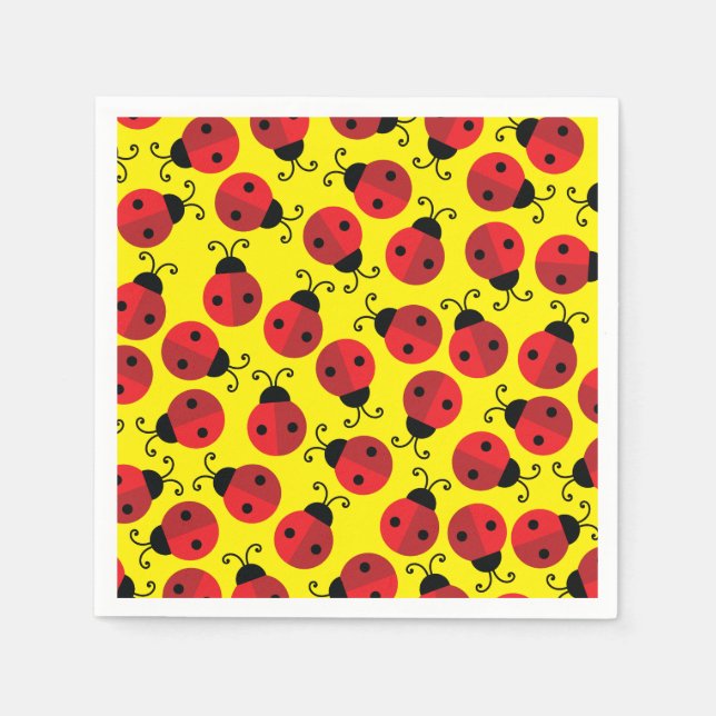 Lady Bug Cute Kids Birthday Party Napkin (Front)