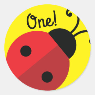 Lady Bug Cute Kid's Ladybug Birthday Party Classic Round Sticker