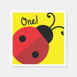 Lady Bug Cute Kid's Ladybug Birthday Party Napkin