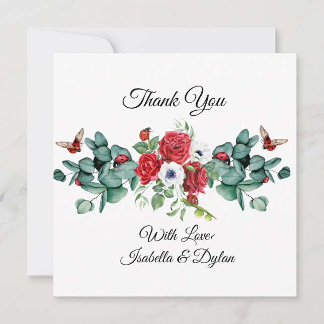 Lady Bug design Thank you card (Front)