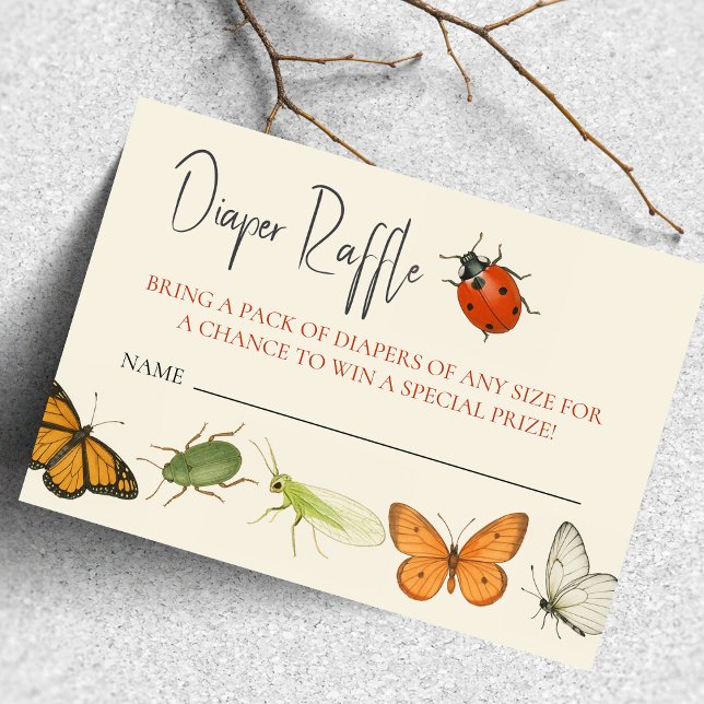Lady Bug Diaper Raffle Baby Shower Enclosure Card (Creator Uploaded)
