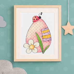 Lady Bug Easter Egg Poster
