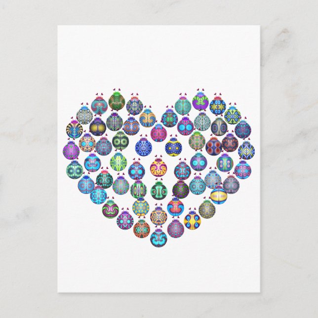 Lady Bug Heart Postcard (Front)