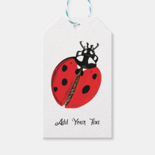 Lady Bug Illustration Personalized Gift Tags