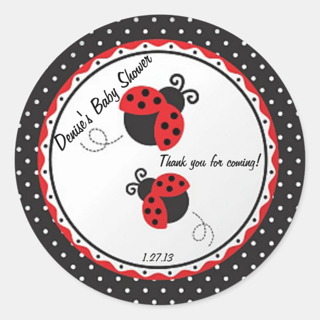 Lady Bug Label/Sticker Classic Round Sticker (Front)