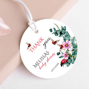 Lady bug little lady baby shower favour tags