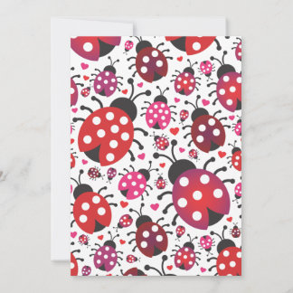 Lady bug love kids party invitation