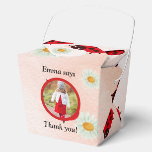 lady bug party photo favor box