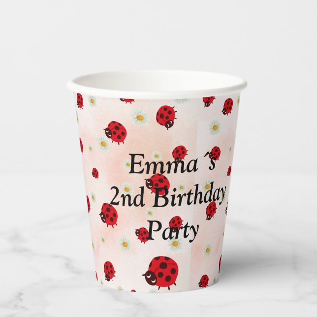 Lady bug party photo paper cups (Front)