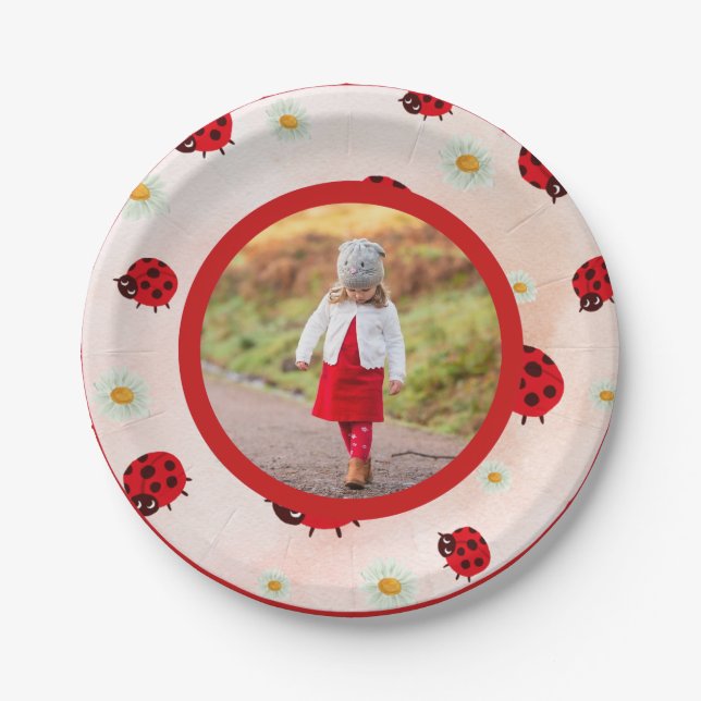 Lady bug photo paper plate (Front)