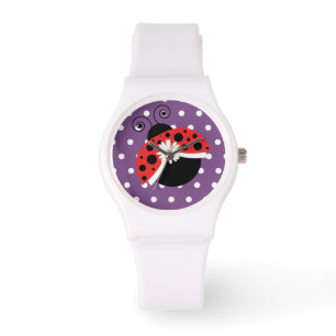 Lady Bug Polka Dot Daisy Wrist Watch Ladybug