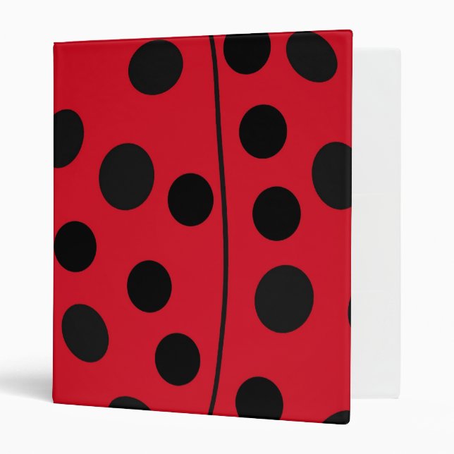 Lady Bug Red and Black Design Binder (Front/Inside)