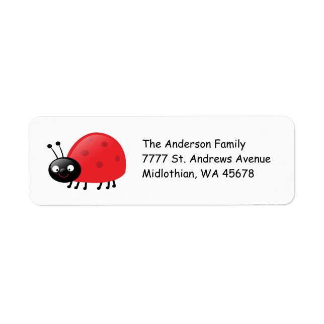 Lady Bug Return Address Label (Front)