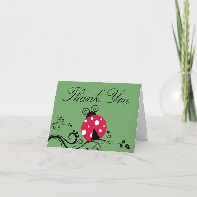 Lady Bug Thank You Notes with Lady Bug (Front)