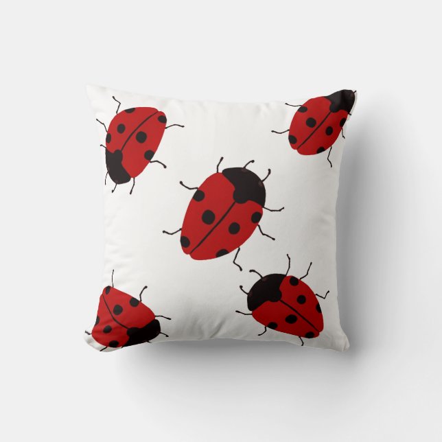 Lady Bug Throw Pillow (Front)