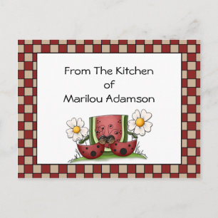 Lady Bugs and Watermelon Recipe Cards